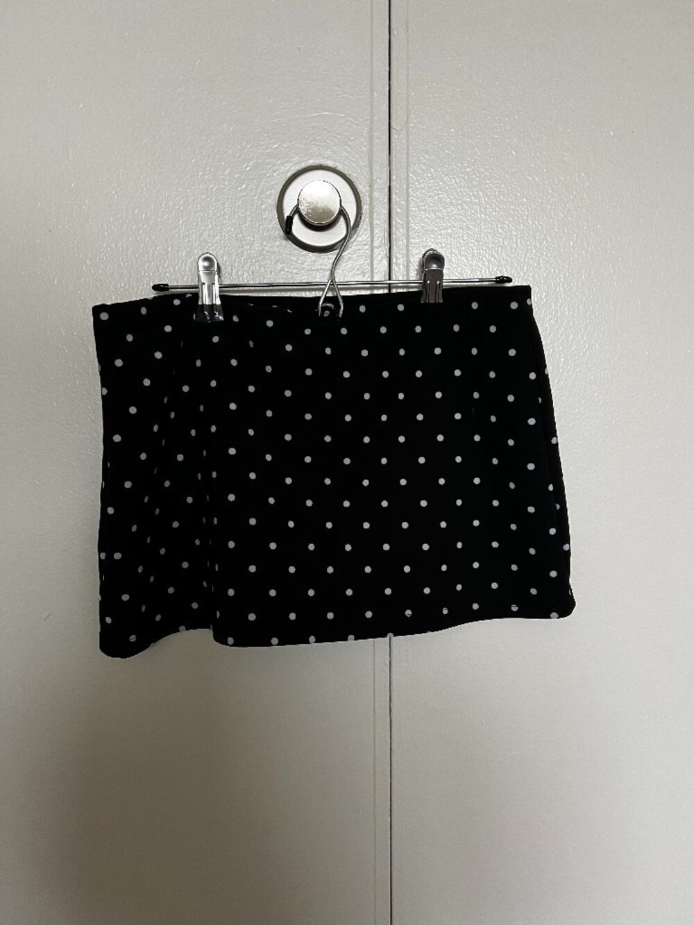 Chrome Riot black and white polka dot mini skirt with shorts